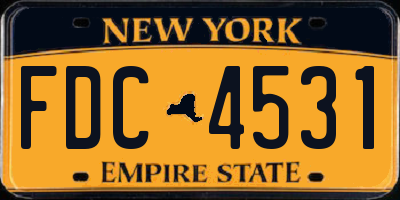 NY license plate FDC4531