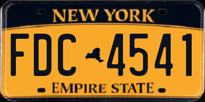 NY license plate FDC4541