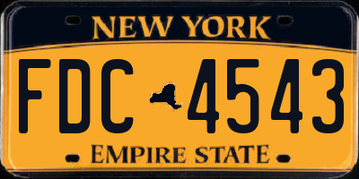 NY license plate FDC4543