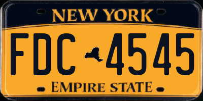 NY license plate FDC4545