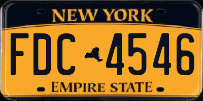 NY license plate FDC4546