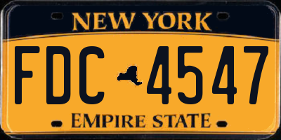 NY license plate FDC4547