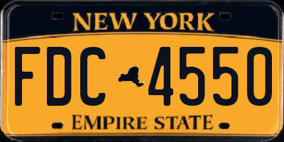 NY license plate FDC4550
