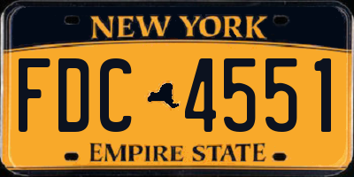NY license plate FDC4551