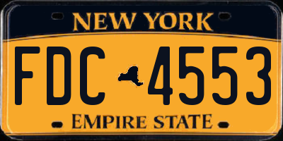 NY license plate FDC4553