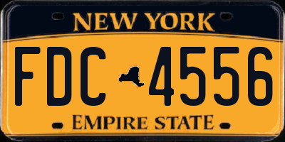 NY license plate FDC4556