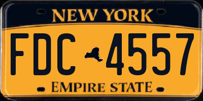 NY license plate FDC4557