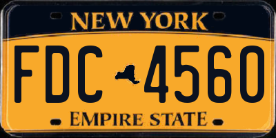 NY license plate FDC4560