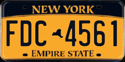 NY license plate FDC4561