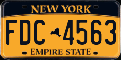 NY license plate FDC4563