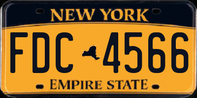 NY license plate FDC4566