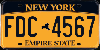 NY license plate FDC4567
