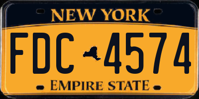 NY license plate FDC4574