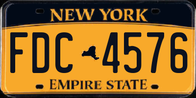 NY license plate FDC4576