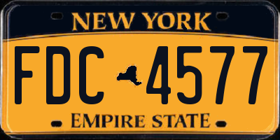 NY license plate FDC4577