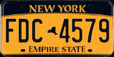 NY license plate FDC4579