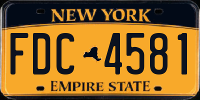 NY license plate FDC4581