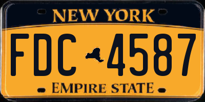 NY license plate FDC4587
