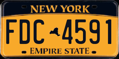 NY license plate FDC4591