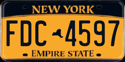 NY license plate FDC4597