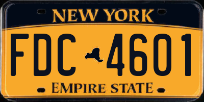 NY license plate FDC4601