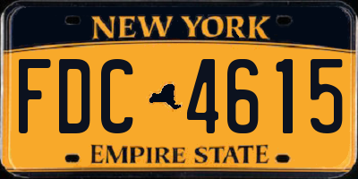 NY license plate FDC4615