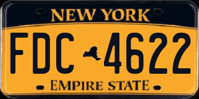 NY license plate FDC4622