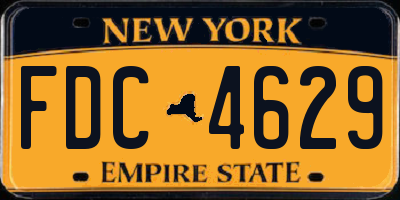 NY license plate FDC4629