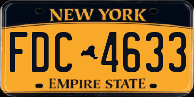 NY license plate FDC4633