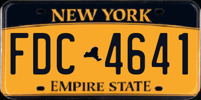NY license plate FDC4641