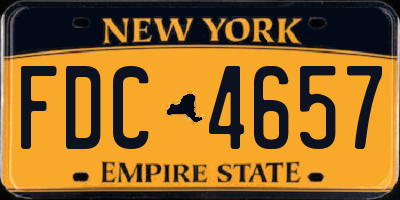 NY license plate FDC4657
