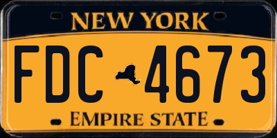 NY license plate FDC4673