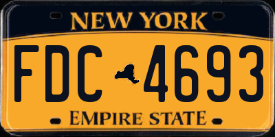 NY license plate FDC4693