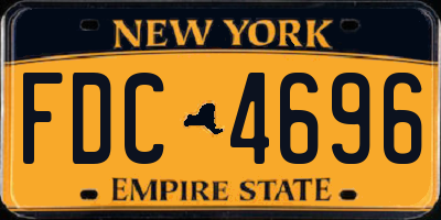 NY license plate FDC4696