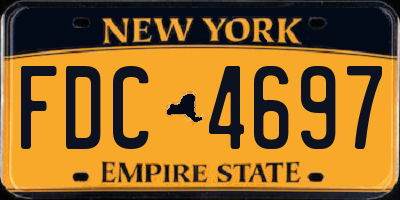 NY license plate FDC4697