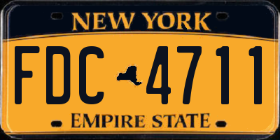 NY license plate FDC4711