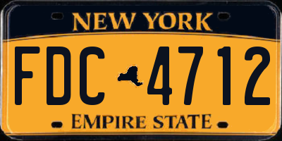 NY license plate FDC4712