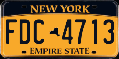 NY license plate FDC4713