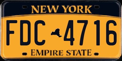 NY license plate FDC4716