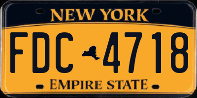 NY license plate FDC4718