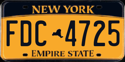 NY license plate FDC4725