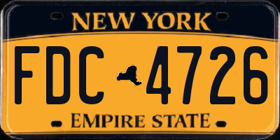 NY license plate FDC4726