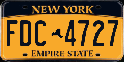 NY license plate FDC4727