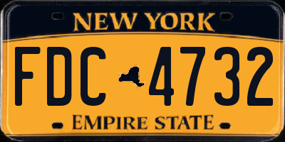 NY license plate FDC4732