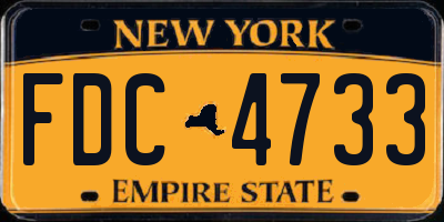 NY license plate FDC4733