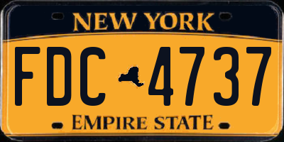 NY license plate FDC4737