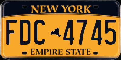 NY license plate FDC4745