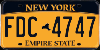 NY license plate FDC4747