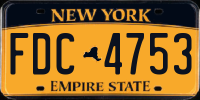 NY license plate FDC4753