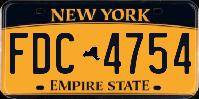 NY license plate FDC4754